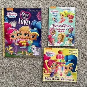 (3) Nickelodeon Shimmer and Shine Book Lot w/stickers & collector’s guide